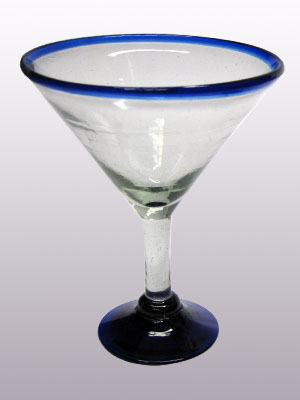 Ofertas / Juego de 6 copas para martini con borde azul cobalto, 10 oz, Vidrio Reciclado, Libre de Plomo y Toxinas / ste hermoso juego de copas para martini le dar un toque clsico mexicano a sus fiestas.